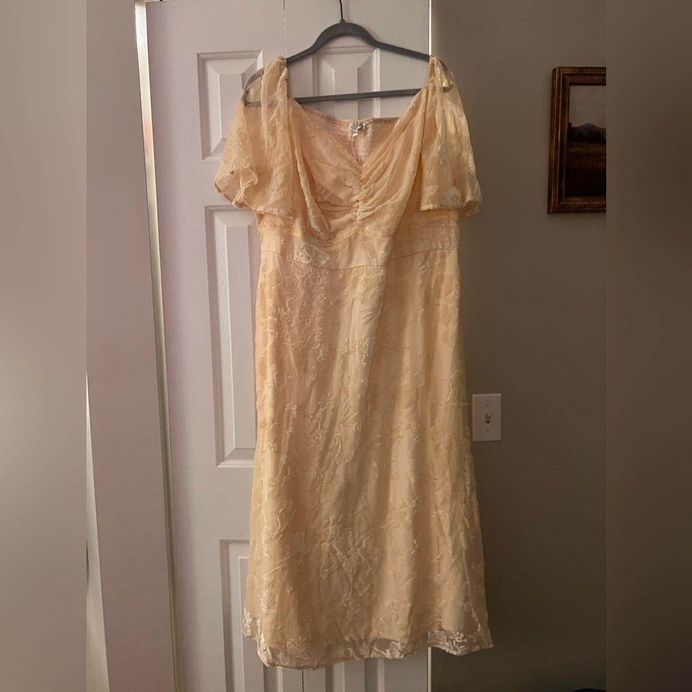 Baltic Born Cream Lace Midi Dress